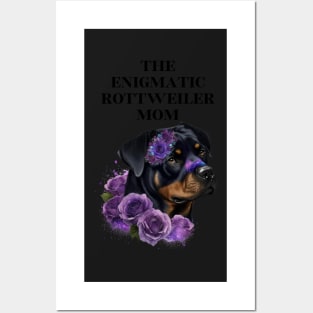 Rottweiler Mom Slogan Posters and Art